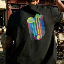 Men T-Shirts - 黑色 - 查看 4