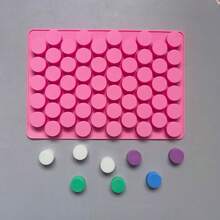 55-Cavity Round Silicone Mold, Small Cylinder Mold, Candy Mold, Silicone, Non-Stick, Easy Release, Heat-Resistant, Reusable Silicone Ice Cube Mold Suitable For Home Baking, Handmade DIY, Dessert Making, Aromatherapy Making, Homemade Soft Candy, Ice Ball Making - Multicolor - View 13