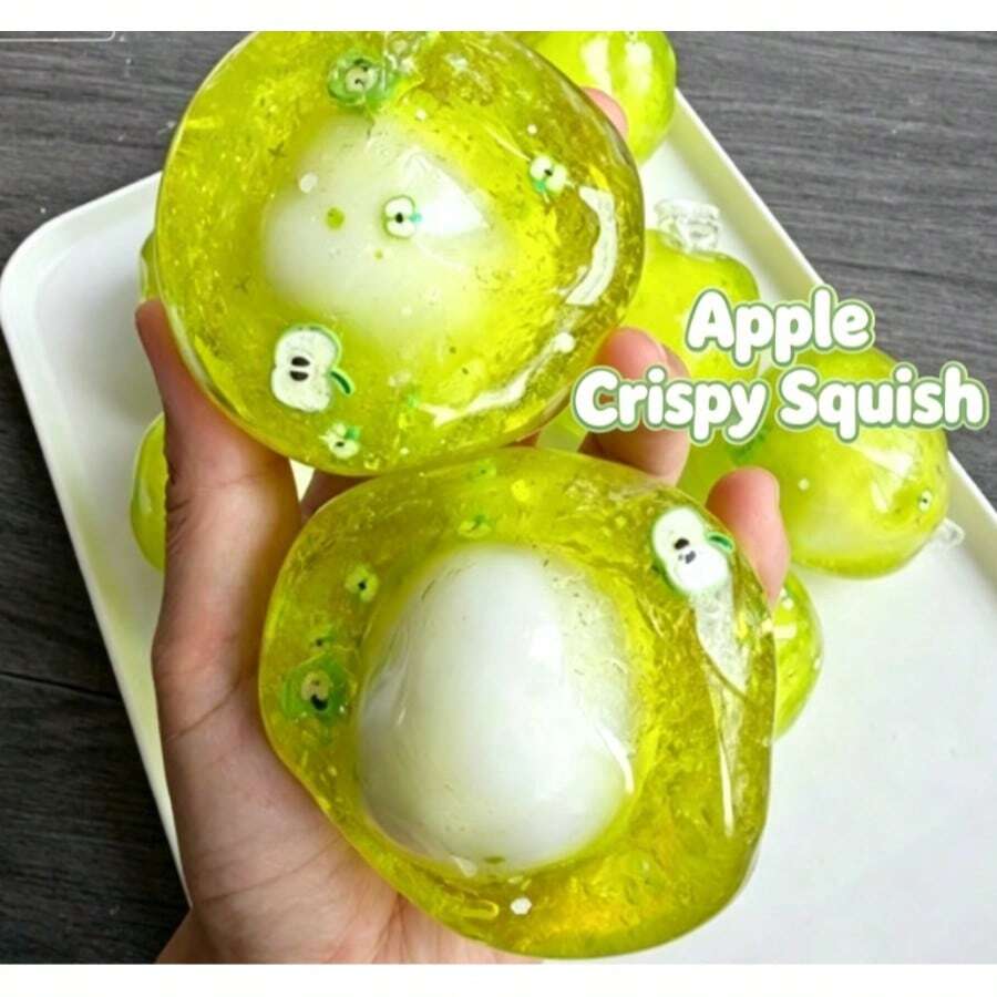 1pc Crispy Squeeze Toy, Transparent Jelly Texture Filled Stress Relief Toy, Fresh Style Desktop Ornament (Non-Restorable Crispy Handmade Ball) - Multicolor - View 1