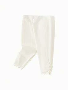 Balabala Baby Girl Lightweight Leggings, Fashionable Summer Pants, 2025 New Style - Milky White - View 5