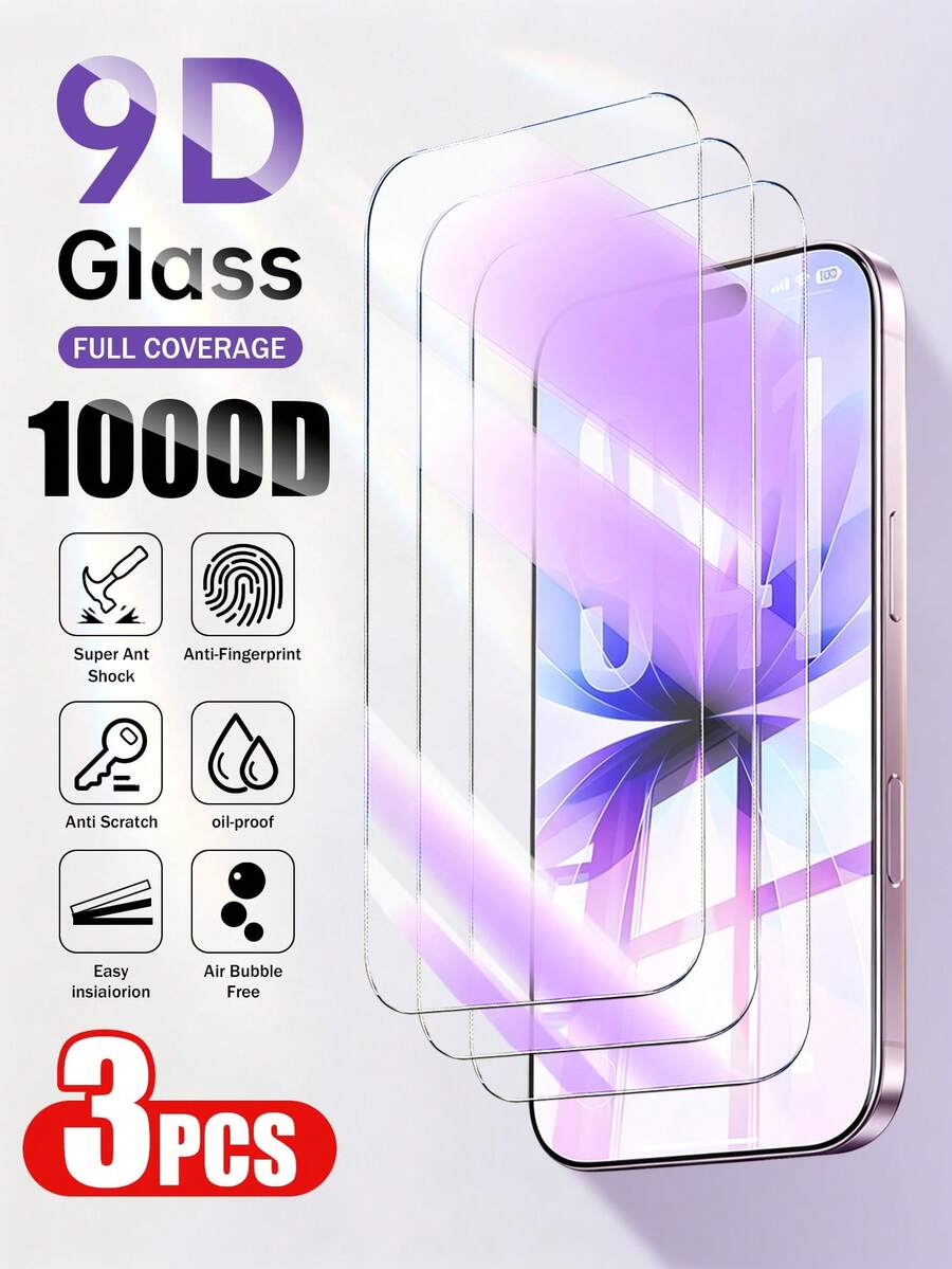 Yezodawee Full Coverage High Definition Eye Protection Anti-Blue Light Screen Protector, Compatible With Phone 18 Pro Max/Phone 18 Pro/Phone 16E/16/16 Plus/16 Pro/16 Pro Max, Phone 15/15 Plus/15 Pro/15 Pro Max, 14/14 Plus/14 Pro/14 Pro Max Series, Anti-Drop, Anti-Scratch, Smooth Touch, Fingerprint-Free - Clear - View 1