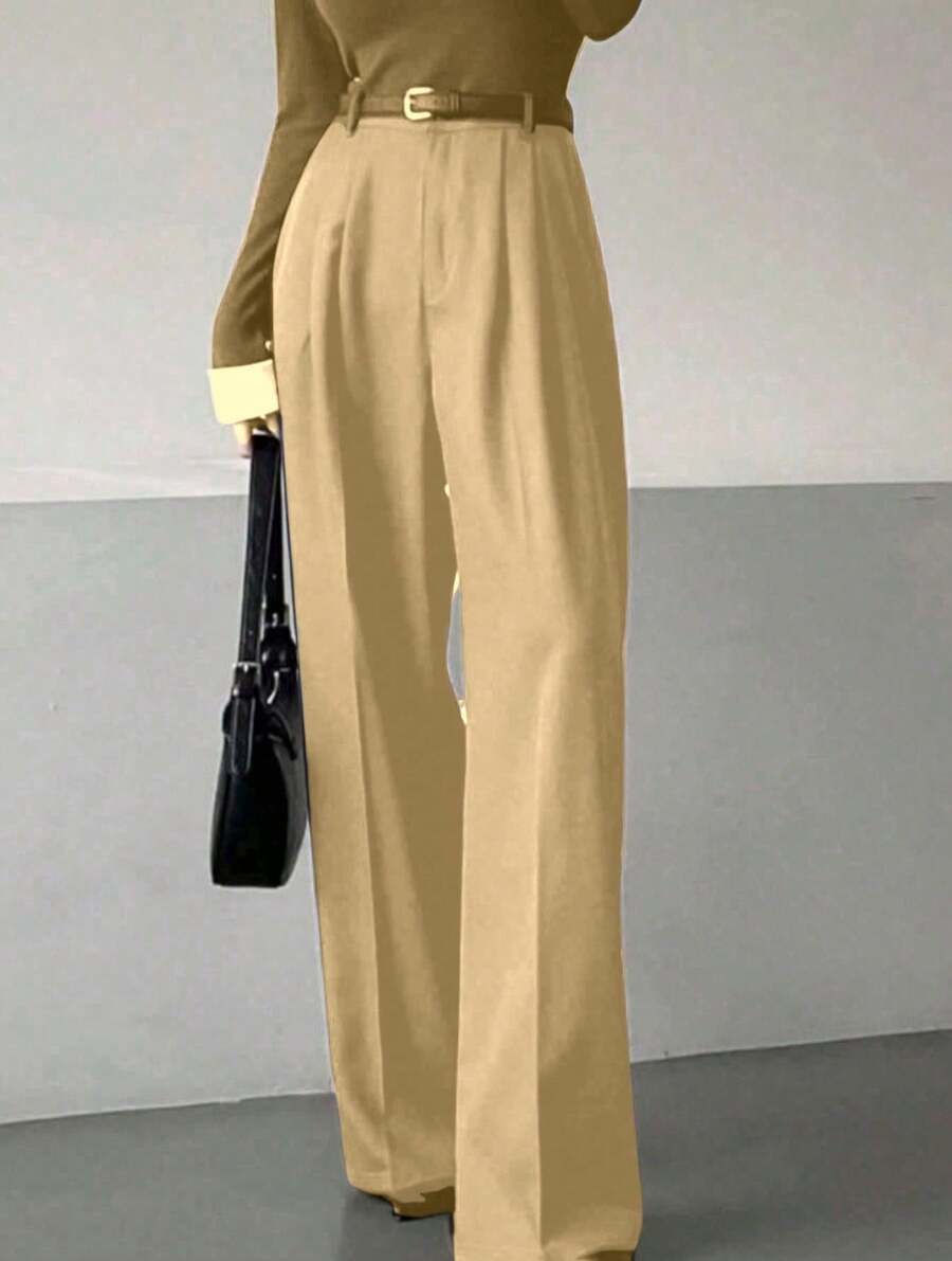 Classic And Versatile Suit Trousers With A Straight Cut And Wide Legs. - 無色 - 查看 1
