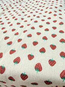 1 lembar Kain Linen Motif Stroberi Warna Beige, Kain Tenun Motif Buah Lucu, Kain Cetak Lembut dan Bernapas, Cocok untuk Pembuatan Gaun, Sarung Bantal, Tas Jinjing, Dekorasi Rumah, Jahitan Tangan dan Kerajinan DIY - linen - View 8