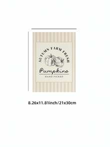 1pc Frameless Striped Pumpkin Fall Cottagecore Wall Art Print, Rustic Vintage Dorm Bedroom Party Decor, Back To School Gift - Multi-color - View 10