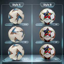 2pcs Different Pattern Futuristic Smart Texture Size 2 Football, Newly Upgraded Nano Anti-Permeation Ball Skin, Wear-Resistant And Impact-Resistant. Streamlined Zonal Visual Design, Matte Tech Paint Finish Premium And Stylish, Smooth Ball Control Feel For Training. Both Professional Training Ball And Home Display Item, Fashion And Sports Dual-Purpose. - Blue - View 2