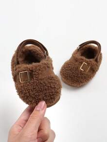 Warm Cozy Infant Slippers Infant Unisex Infant Warm Cotton Anti-Slip Soft Sole First Walkers Shoes - Brown - View 5