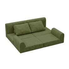 Foldable Convertible Sofa Bed, Multifunctional Armchair Bed With Memory Foam And Back Support – Portable Futon Sofa For Living Room, Bedroom, Or Small Spaces, Green - Olive Green - View 12