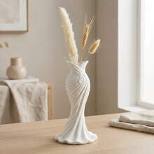 1pc Elegant Dress-Style 3D Printed Decorative Vase, No Water Needed, Minimalist Desktop Ornament, Suitable For Dried Flowers And Artificial Flowers, Can Be Placed On Table, Shelf, Bedroom, Living Room And Office, Thoughtful Gift For Women - Multicolor - View 4