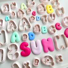2cm/3cm/4cm/5cm English Letter Shaped Soft Clay Jewelry Mold, Letter Shaped Keychain Mold, DIY Earring Jewelry And Handmade Polymer Clay Cutter, Used For Earrings, Brooches, Pendants, Pottery Mold, High Precision Soft Clay Cutter - Apricot - View 9