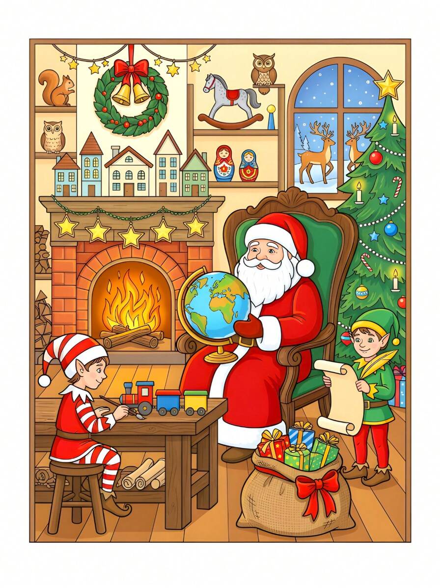 Desktop Landscape 1: Cozy Indoor Coloring Book, 24 Pages Of Exquisite Illustrations, Healing For Mind And Body, Holiday And New Year Gift For Children And Friends, Back To School Stationery, A4.