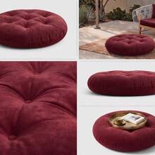 Ultra-Comfortable Round Seating Cushion - 40x40 Cm Fluffy Style - Redwood - View 4