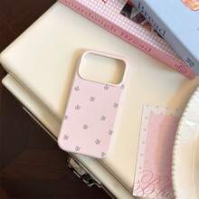 1PC Korean Minimalist Ink Splatter Line Floral Design Phone Case Compatible With Iphone 17 Pro Max, 16, 15 Pro Max, 14, 13, 12, Full Coverage Soft Protective Cover - Multicolor - View 7