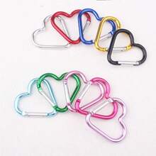 5PCS/ Girl Heart-Shaped Hanging Buckle, Wear-Resistant Spring Carabiner, Bag Key DIY Decoration Small Accessories - Multicolor - View 8