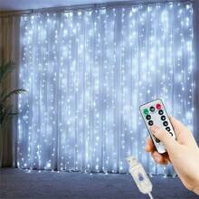 LED Curtain String Lights, USB Powered, 8 Lighting Modes, Fairy Lights For Holiday Wedding, Bedroom Living Room Home, Festival Party, Christmas, Thanksgiving, Halloween Decoration, Christmas Tree Decoration - USB Curtain Light Strings - View 12