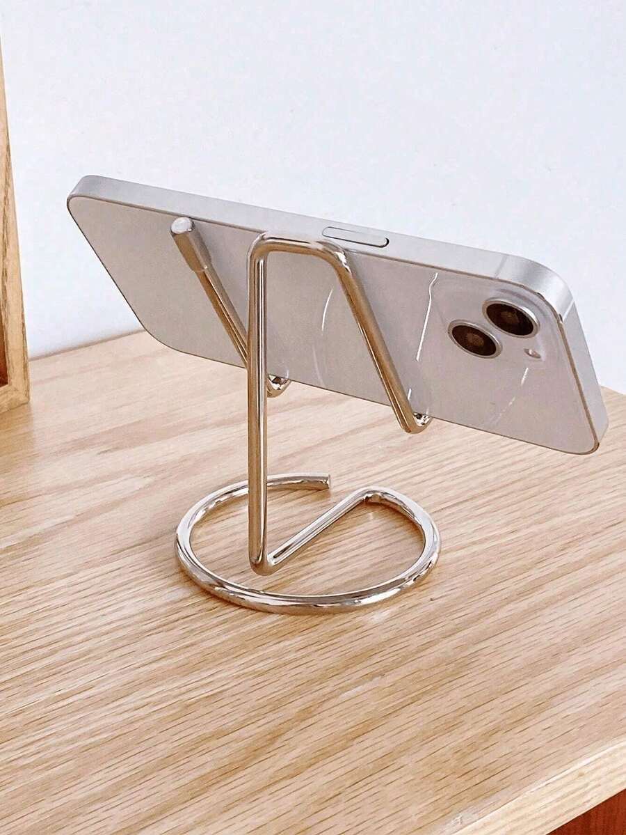 1pc Gold/Rose Gold Phone Stand, Universal Desktop Stand Compatible With IPad, Vertical Stand, Portable Minimalist Design, Stable Desktop Stand, Minimalist Iron Desktop Phone/Tablet Stand, Creative Metal Phone/Tablet Stand, Room Decor, Home Decor Ornament, Home Accessory, Personalized Gift, Room Decor, Bedroom, Bathroom, Guest Room, Wedding Decor