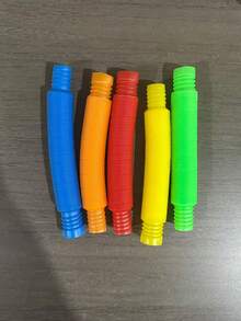 10 件装减压拉伸管玩具，DIY 感官随机颜色波纹管减压玩具圣诞夜礼物、礼物、减压球、减压球、玩具、传感器玩具、球类玩具 - 彩色 - 查看 5