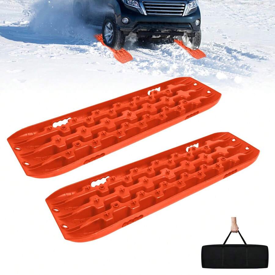 2 Stück Sandbleche Kunststoff Anfahrhilfe Traktionsmatte 10T für Wohnmobil SUV PKW Offroad - A - Übersicht 1