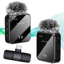Portable Wireless Mini Lavalier Microphone, Compatible With IOS And Android, Professional Noise Reduction Recording, Suitable For Vlog, Podcast, Live Streaming, Content Creators (50mAh/230mAh/300mAh 3.7V Rechargeable Lithium Battery, Random Batch Shipment) - Black - View 1