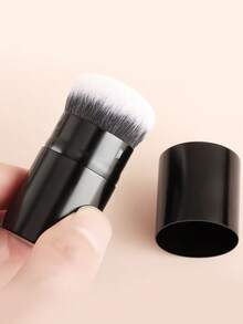 ronshadow 3pcs/2pcs Retractable Makeup Brushes With Protective Covers For Powder, Blush And Contour, Soft Bristles, Portable Makeup Tool - Multicolor - View 2