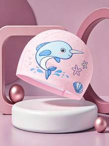 1pc Children's Swimming Cap Summer Outdoor Beach Vacation Cooling Gift, 10+ Cute Cartoon Animal Patterns (Unicorn, Shark, Mermaid, First Day Of School - Multicolor - View 34