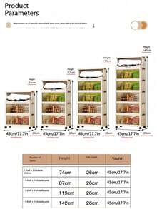 1pc Foldable Plastic Double Door Storage Cabinet, Portable Wardrobe, Home Organizer For Living Room, Kitchen, Bathroom, Bedroom, Toy Storage, Snack Cabinet, Christmas & Halloween Gift - Clear - View 4