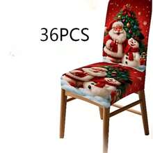 1/2/4/6/8/36pcs, Fashion Christmas Printed Chair Covers/Office Chair Cover/Chair Covers For Dining, Suitable For Indoor Home Dining Room, Hotel Modern Daily Decoration, Elastic Chair Covers Can Be Washed, Ideal Christmas Gift - Multicolor - View 12