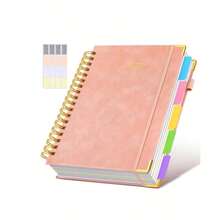 1pc Premium Hardcover Spiral Notebook, 300 Pages 5-Section Design With Removable Tabs, Large Capacity B5/A5 Lined Notepad, Student Learning Office Record Book, Essential Back To School Stationery - Multiple Styles - View 1