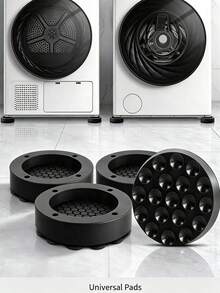 4pcs Household Appliance Base Pad Set: Anti-Vibration Anti-Slip Mat - Universal Tall Feet Pads Suitable For Automatic Washing Machine, Front-Loading Washing Machine And Refrigerator - Riser Noise Reduction Pad - 4Pcs Black - View 6