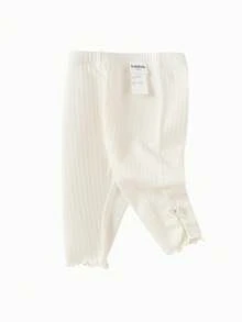 Balabala Baby Girl Lightweight Leggings, Fashionable Summer Pants, 2025 New Style - Milky White - View 4