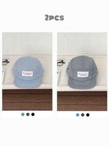 1pc Fresh Letter Patch Striped Flat Brim Peaked Cap, Spring Summer Streetwear Retro Hip Hop Baseball Hat, Big Head Friendly - Label Stripes - View 21