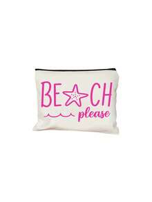 白色圓點海灘托特包，印有「Beach Please」字樣，大號帆布肩背包，海灘包，購物袋，適合購物與旅行，可折疊帆布肩背托特包，通勤包，平板電腦包，收納袋，夏季必備旅行包，適合海灘旅行、泳池日、購物與日常使用，女性、旅行者與海灘愛好者的理想選擇，適合春假、復活節、母親節、度假與禮物 - 彩色 - 查看 16