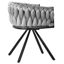 Dining Chair Set Grey Velvet Luxury - 4 Piece Set - 灰色 - 查看 10