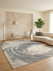 1pc Nordic Modern Luxury Abstract French Cream Style Textured Soft Faux Cashmere Area Rug, Bathroom, Kitchen, Entryway, Hallway, Bedside, Living Room, Bedroom, All-Season Machine Washable Floor Mat, Home Decor - Multicolor - View 1