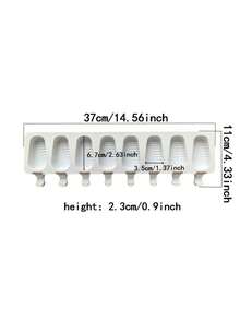 1pc 8-Cavity Ribbed Silicone Popsicle Mold Ice Cream Ice Cube Tray For DIY Summer Popsicle Making - Multicolor - View 3