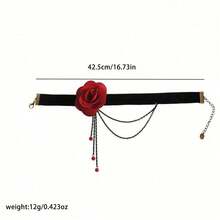 1pc Cross-Border Hot-Selling Lace Necklace - Red - View 2