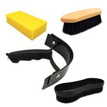 Horse Grooming 4-Piece Set, Horse Sweat Scraper, Horse Brush, Cleaning Sponge, Horse Bathing Comb, Equestrian Grooming Tools Kit - Washable 4-piece Set - View 7