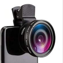 2-In-1 Phone Camera Lens Kit, Includes 0.45x Wide Angle Lens And 12.5x Macro Lens, Compatible With IOS And Android Smartphones And Tablets, Suitable For Summer Vacation, Travel, Creative Photography And More - A - View 1