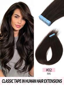 Real Human Hair Seamless Invisible Hair Extensions - Multicolor - View 45