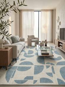 1pc Nordic Modern Cream Style Abstract Creative Geometric Pattern - Soft Faux Cashmere Area Rug, Bathroom, Kitchen, Entryway, Hallway, Bedside, Living Room, Bedroom, All Season Machine Washable Large Size Floor Mat, Aesthetic Home Decor - Multicolor - View 4