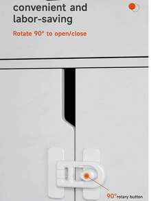 White Home Door Lock Replacement Parts 4-Piece Set, Suitable For Refrigerator, Microwave And Drawer Locks, No Drilling Required, Easy To Install, Suitable For Lock Replacement, Stylish And Convenient. - White - View 3