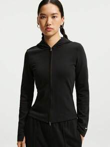 Nike Women's AS W NK CHILL KNIT LS FZ TOP Knit Sweatshirt Jacket IM8380-010 - Black - View 1