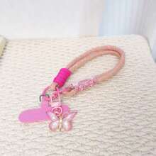 1pc Colorful Braided Phone Wrist Strap Lanyard, Cute Gradient Butterfly Pendant Short Wrist Strap, Includes Matching Adhesive Patch, Anti-Drop Universal Phone Hanging Chain, Suitable For Girls - Multicolor - View 15