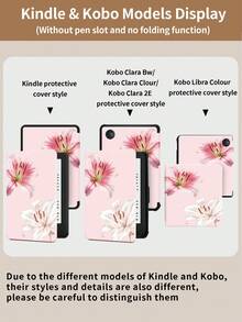 Kingsung 百合花紋平板保護殼，相容 iPad 9.7/10.2/10.5/10.9/12.9/Pro 11、第 10 代，相容 Galaxy Tab S6 Lite 10.4 吋，相容 Kindle Paperwhite 第 12 代 2024、Kindle (第 11 代) 2022 版本，柔軟防摔，智慧支架/自動喚醒/睡眠 - 彩色 - 查看 11