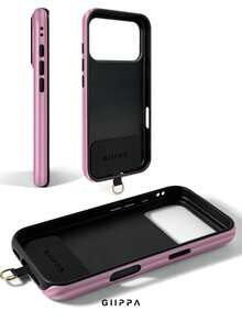 GIIPPA 1組淡粉色與粉色條紋設計手機殼+保護墊，相容 Phone 17 Pro Max，亦相容 Phone 16 Pro Max、15 Pro Max、14 Pro Max，韓系高端時尚趣味手機殼，相容 11/12/13/14/15/28 Pro Max Plus，優雅設計適合男女使用，送給女友的聖誕節、情人節、復活節、婚禮季與生日完美禮物 - 深粉紅色 - 查看 4