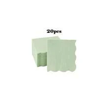 20/40/60Pcs,Macaron Solid Color Scalloped Edge Disposable Cocktail Napkins,2‑Ply Plain Morandi Pastel Serviettes In Light Green,Pink & Light Blue,Minimalist Table Decor Tissues,Ideal For BabyShower,Birthday Party,Wedding,Afternoon Tea,Picnic - Multicolor - View 12