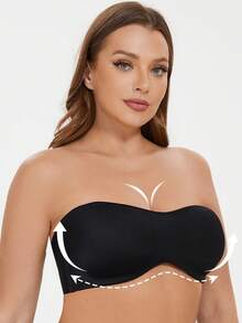 MELENECA Women's Strapless Minimizer Multiway For Large Bust Unlined Seemless Underwire Bandeau Bra - Black - View 6