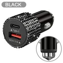 1件裝鑽石閃亮 2/4/6/8孔車用充電器，3合1充電線，快速充電，Type C、USB，車用轉接頭，USB A轉Type C、Type C轉Type C，相容手機、行車記錄器、GPS，男女適用，節日/生日禮物 - 彩色 - 查看 60
