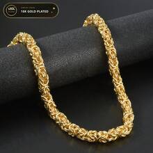 1 buah Kalung Rantai Cuban Link Patchwork Geometris Emas 18K Modis, Gaya Hip Hop Jalanan Unisex untuk Pemakaian Sehari-hari dan Pesta - Emas - View 1