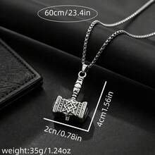 6 Pieces / Set, Men's Retro Coptic Cross Pendant Necklace Set, Stainless Steel Multifunctional Neck Jewelry, Elegant Accessories. - Ancient Silver - View 6