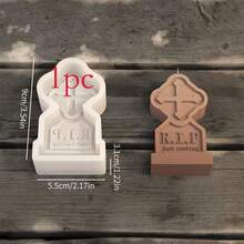 7 Peças Moldes de Silicone de Lápide de Halloween, Moldes de Lápide com Design Vintage de Cruz e Caveira, Adequado para Velas de Aromaterapia DIY, Gesso, Resina Epóxi, Decoração de Mesa, Materiais de Artesanato Feitos à Mão, Decoração de Feriados e Presentes, Moldes de Silicone, Moldes de Vela, Molde de Silicone - Vários estilos - Visão 10